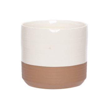 Cosy @ Home Cachepot Duo Creme 13x13xh12,5cm Cylindr