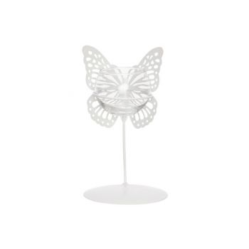 Cosy @ Home Papillons 1x Glass Cup D6,5-h5cm Blanc 1