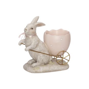 Cosy @ Home Lapin Egg Cup Rose 15,8x9,2xh15,8cm Resi