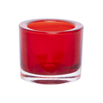 Cosy @ Home Bougeoir Verre Red Set12 D7xh6cm