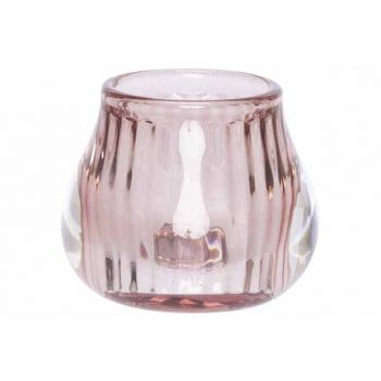 Cosy @ Home Bougeoir Rose 8x8xh6,8cm Verre