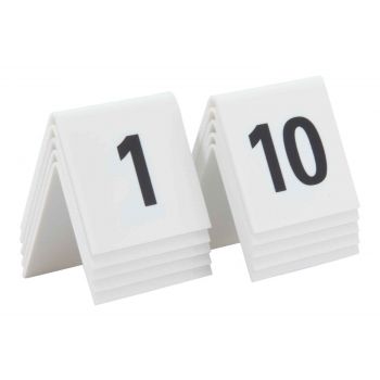 Securit Signs Set10 Numero Table Blanc 1-10