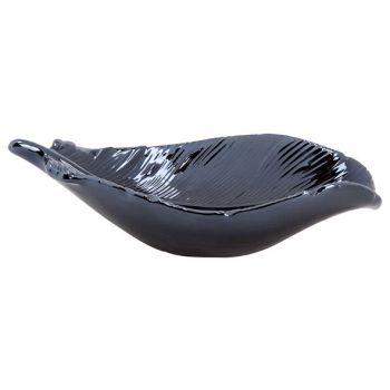 Cosy @ Home Coupelle Leaf Midnight Glazed Bleu 18x8,