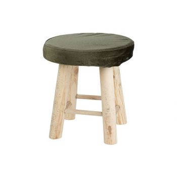 Cosy @ Home Tabouret Vert Olive 24x24xh24cm Rond Pai