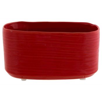 Cosy @ Home Bac A Plantes Rouge 15x8xh8cm Ovale Gres