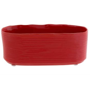 Cosy @ Home Bac A Plantes Rouge 25x11xh10cm Ovale Gr