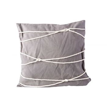 Cosy @ Home Coussin Rope Gris 45x45xh10cm Coton