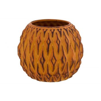 Cosy @ Home Vase Rusty Pattern Rouille 14x14xh11cm G