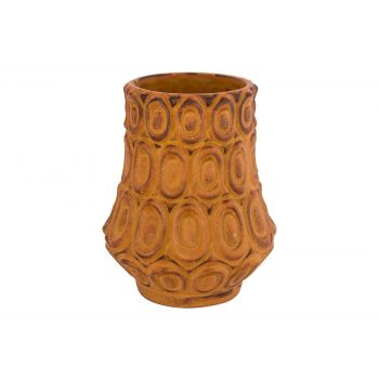 Cosy @ Home Vase Rusty Pattern Rouille 9x9xh11cm Gre