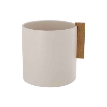 Cosy @ Home Pot Woody Creme 14x14xh14cm Rond Gres