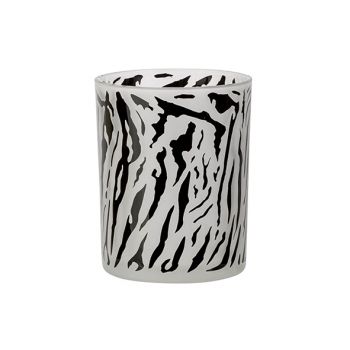 Cosy @ Home Bougeoir Zebra Noir-blanc D10xh12cm Verr