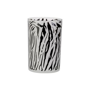 Cosy @ Home Bougeoir Zebra Noir-blanc D12xh18cm Verr
