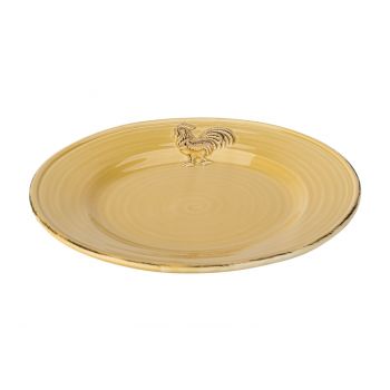 Cosy @ Home Assiette Rooster Foodsafe Ocre 22x22cm R
