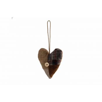 Cosy @ Home Suspension Patchwork Heart Brun 17x5xh20