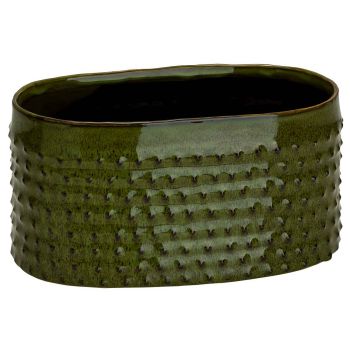 Cosy @ Home Bac A Plantes Glazed Embossed Dots Vert