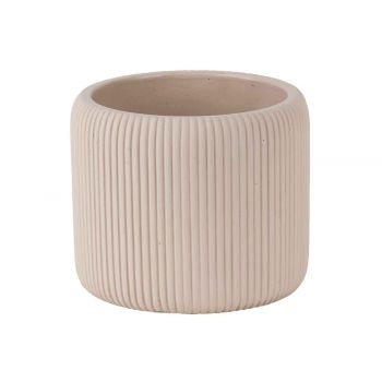 Cosy @ Home Cachepot Vertical Lines Creme 15x15xh13c
