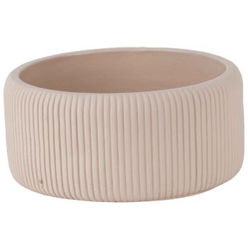 Cosy @ Home Coupe Vertical Lines Creme 20x20xh9,5cm