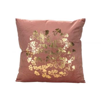 Cosy @ Home Coussin Gingoleaf Rose 45x45xh12cm Velou