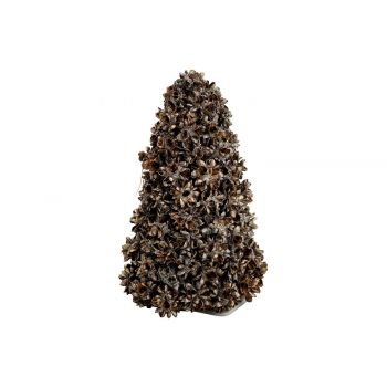 Cosy @ Home Cone Silver Pine Flowers Naturel D9,5xh1