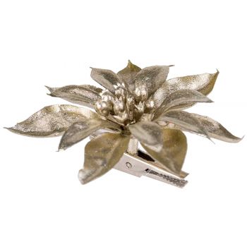 Cosy @ Home Poinsettia Clip Metallic Glitter Champag