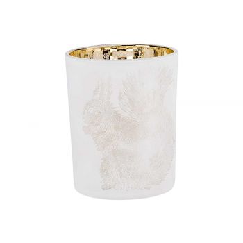 Cosy @ Home Bougeoir Squirrel Blanc D7xh8cm Verre