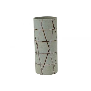 Cosy @ Home Vase Tube Bronze Lines Gris 12x12xh30cm