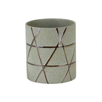Cosy @ Home Cachepot Tube Bronze Lines Gris Rond Con