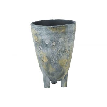 Cosy @ Home Vase On Feet Trevi Gris-vert 16x16xh25cm