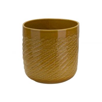 Cosy @ Home Cachepot Curved Glazed Ocre 24x24xh25cm