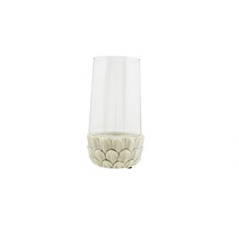 Cosy @ Home Lanterne Lotus Flower With Glass Creme 1
