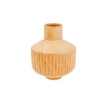 Cosy @ Home Vase Pattern Honey Amber 15x15xh18cm Ron