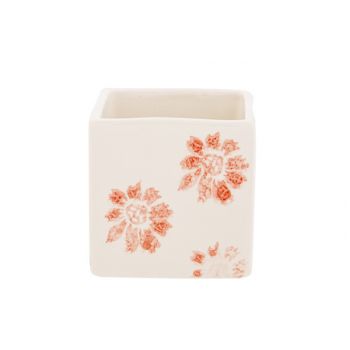 Cosy @ Home Cachepot Flowers Rose 8x8xh8cm Carre Gre