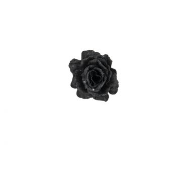 Cosy @ Home Rose Clip Glitter Noir D10cm Plastic