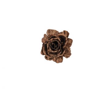 Cosy @ Home Rose Clip Glitter Brun D10cm Plastic