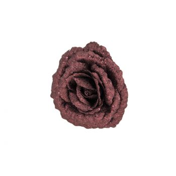 Cosy @ Home Rose Clip Glitter Burgundy D18cm Plastic
