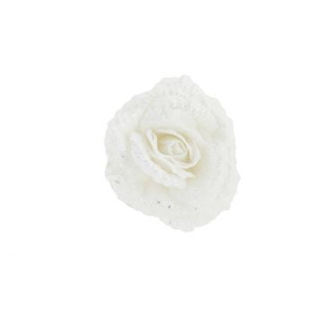 Cosy @ Home Rose Clip Glitter Blanc D18cm Plastic