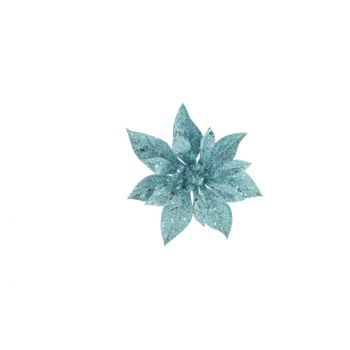 Cosy @ Home Poinsettia Clip Glitter Bleu Glacon D15c