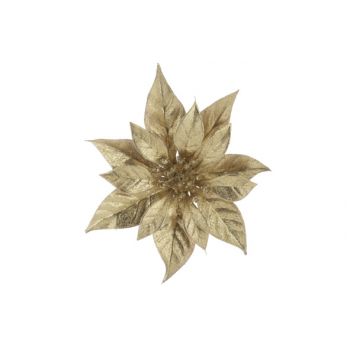 Cosy @ Home Poinsettia Clip Metallic Glitter Dore 18