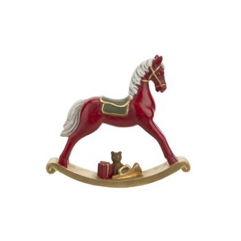 Cosy @ Home Cheval A Bascule Rouge 14,5x3xh13cm Resi