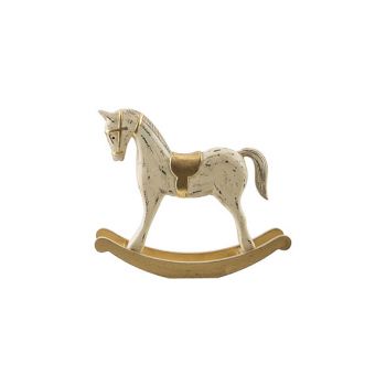 Cosy @ Home Cheval A Bascule Gold Creme 26,5x6,2xh22