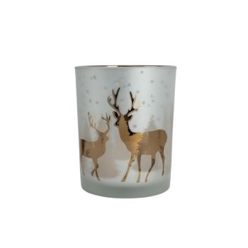 Cosy @ Home Bougeoir Deers Copper Blanc 10x10xh13cm