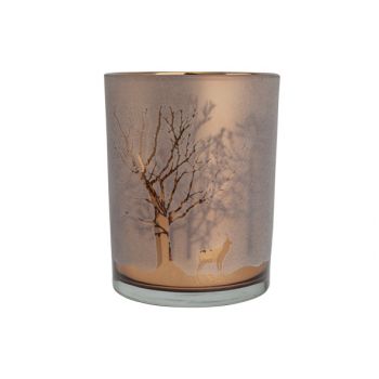 Cosy @ Home Bougeoir Trees Cuivre 10x10xh13cm Verre