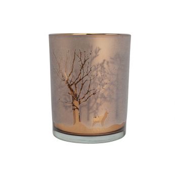 Cosy @ Home Bougeoir Trees Cuivre 12x12xh18cm Verre