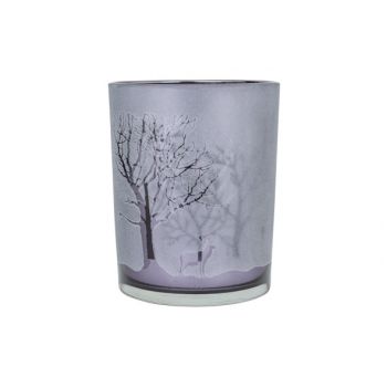 Cosy @ Home Bougeoir Trees Gris 7x7xh8cm Verre