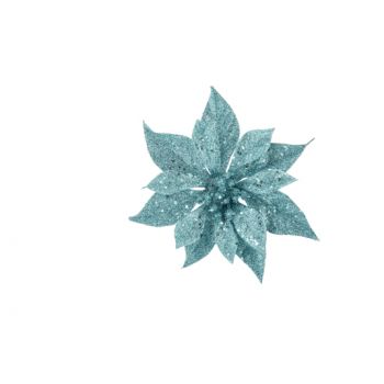 Cosy @ Home Poinsettia Clip Glitter Bleu D18cm