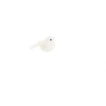 Cosy @ Home Oiseau Clip Glitter Blanc 12x4xh10cm Pla
