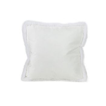 Cosy @ Home Coussin Fur Piping Blanc 45x45xh10cm Pol