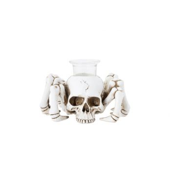 Cosy @ Home Bougeoir Skull Creme 18x14xh8,5cm Polyre