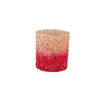 Cosy @ Home Bougeoir Glitter Degrade Rouge 7x7xh8cm