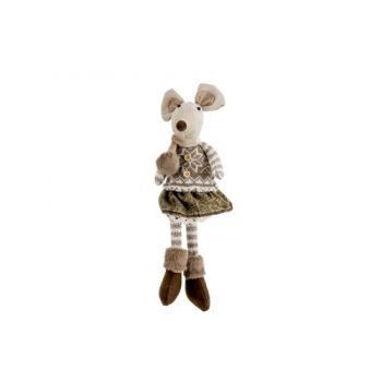 Cosy @ Home Figure Mouse Girl Brun 14x11x40cm Textil